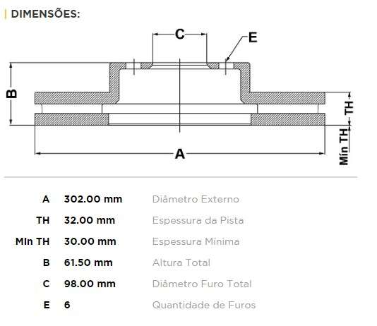 FREMAX DISCO FRENO RANGER 4X2/4X4 3.0 2011> DEL  
