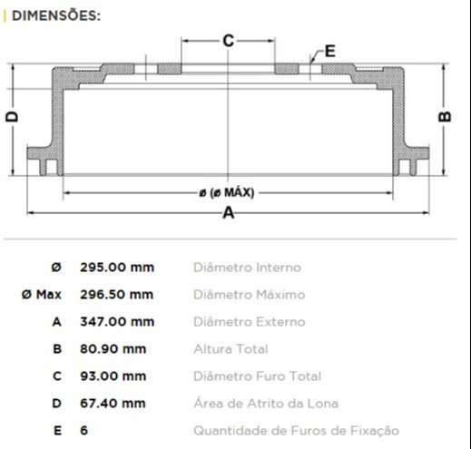 FREMAX CAMPANA FRENO RANGER 4X2-4X4