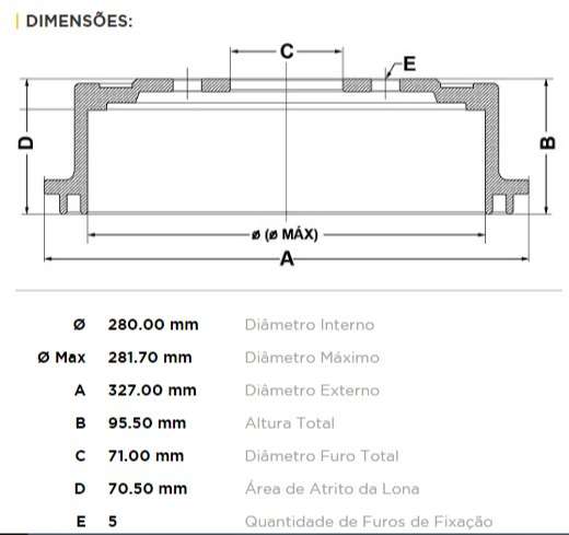 FREMAX CAMPANA FRENO FORD RANGER 4x2 - 4x4 '99