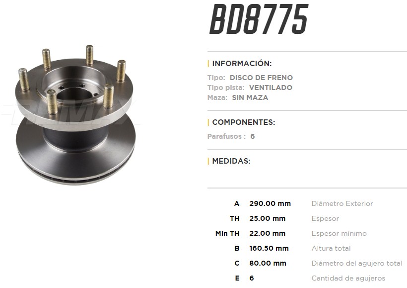 FREMAX DISCO FRENO IVECO DAILY 59.12/60.12/60.13/70.13/70.12  /DELANTERO VENTILADO 