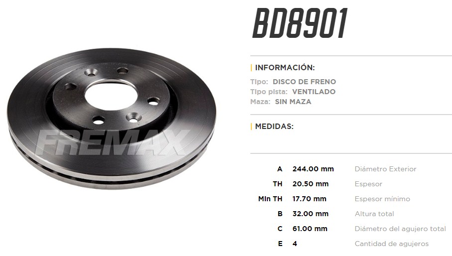 FREMAX DISCO FRENO R 21 / NEVADA DV  