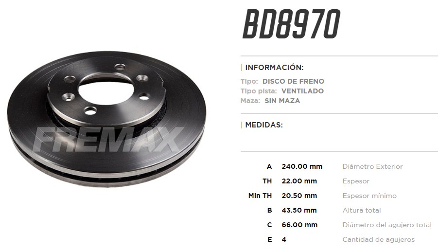 FREMAX DISCO FRENO ROVER MAESTRO 85>DV  