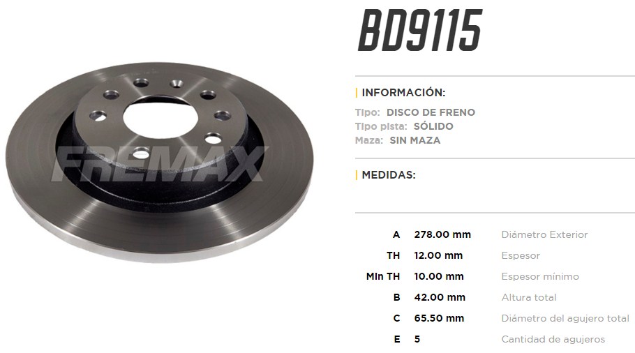 FREMAX DISCO FRENO VECTRA 02>TS  