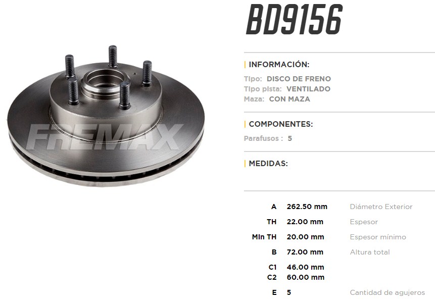 FREMAX DISCO FRENO VOLVO 740/760 DV  