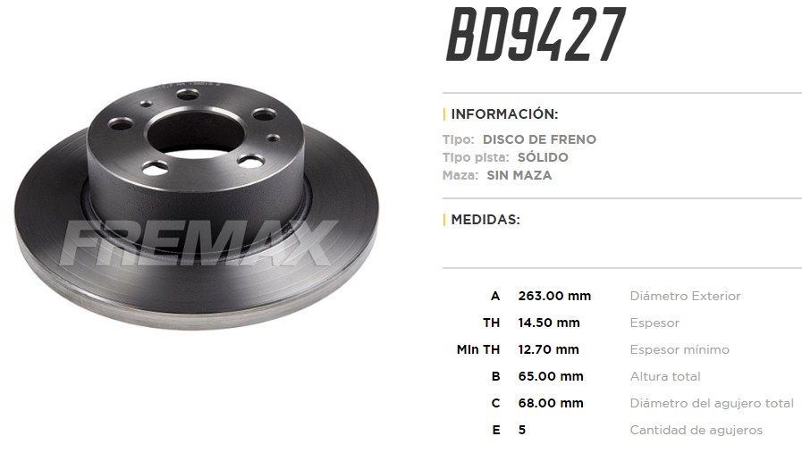 FREMAX DISCO FRENO VOLVO 240 DS  