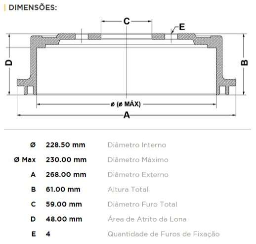 FREMAX CAMPANA FRENO FIORUNO /PALIO ADVENTURE/TEMPRA/500/TIPO/PUNTO