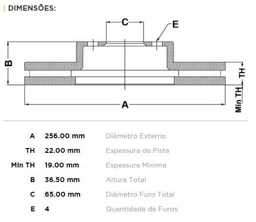 FREMAX DISCO FRENO  VOLKSWAGEN  UP  1.0 GOL TREND 2013>/SAVEIRO / VOYAGE