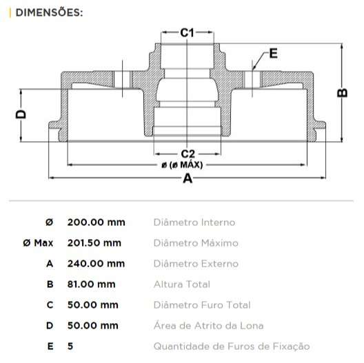 FREMAX CAMPANA FRENO VW FOX 07/ C/MAZA