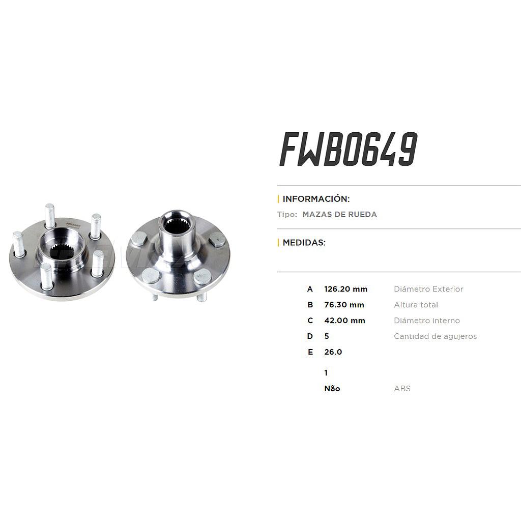 FREMAX MAZA RUEDA DEL.PT CRUISER 2.0-2.4 2001-2010 S/ABS  