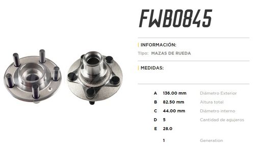 FREMAX MAZA RUEDA TRAS LAND ROVER FREELANDER 2 06/14 S/ABS  