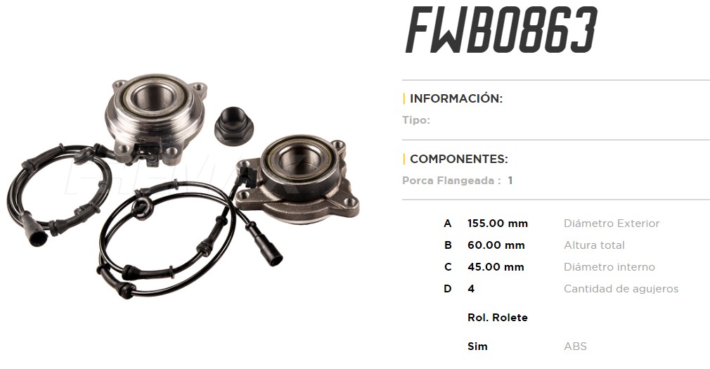 FREMAX MAZA RUEDA DEL.LAND ROVER DISCOVERY 2.5/4.0 98/04  /C/ABS 