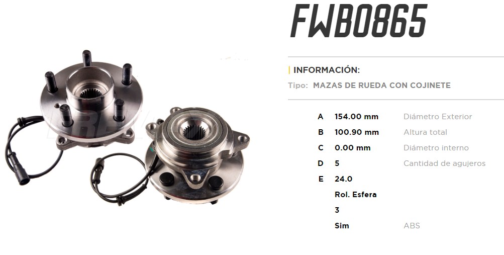 FREMAX MAZA RUEDA TRAS.LAND ROVER DISCOVERY 2.5/4.0 98/04  /C/ABS 