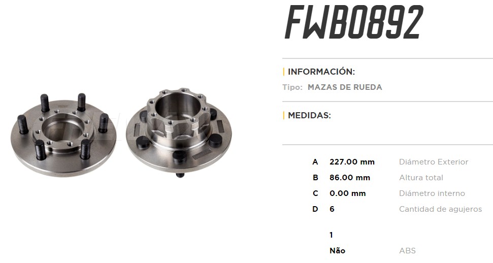 FREMAX MAZA RUEDA TRAS.IVECO DAILY 10/18 S/ABS  