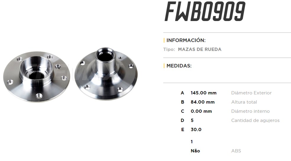 FREMAX MAZA RUEDA TRAS.BMW 130 3.0 06/12 BMW X1 2.0 SDRIVE  /S/ABS 