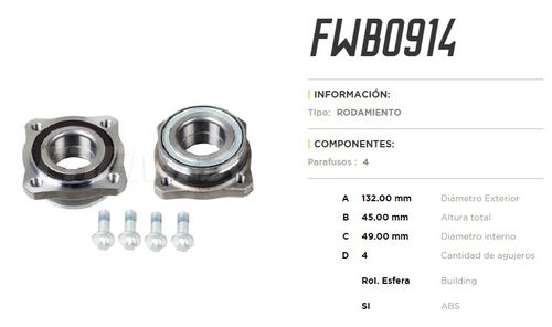 FREMAX MAZA RUEDA TRAS BMW X3 2.0 XDRIVE 20I 12/ BMW X3 2.0  /XDRIVE 28I 13/ BMW - X4 - XDRIVE28I 13/ BMW  X4  XDRIVE35I  /11/ C/ABS