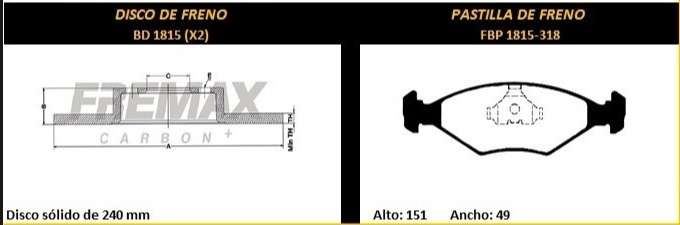 FREMAX KIT JGO DISCOS Y PASTILLAS DUNA / UNO