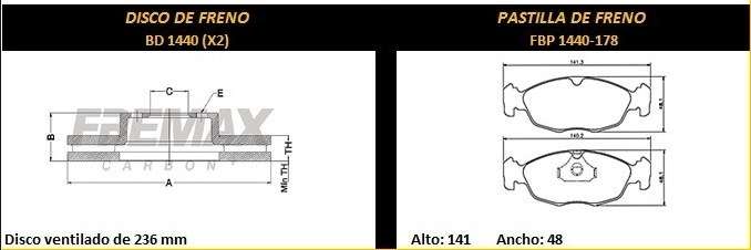 FREMAX KIT JGO DISCOS Y PASTILLAS CORSA 2009