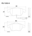[PD1000B.0332] FRASLE PASTILLA EJE DELANT. 19.30MM  /VW BORA - GOLF GTI 07> VENTO  - PASSAT 05> SISTEMA TEVES  /AUDI A3 CONVERTIBLE 08> TT QUATRO 09>