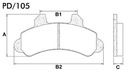 [PD105.0332] FRASLE PASTILLA EJE DELANT. 17MM  /CHEVROLET PICK UP A - C - D 93/94  /FORD F1000 4X4 93/94 SISTEMA BENDIX