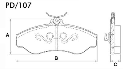 FRASLE PASTILLA EJE DELANT. 17.50MM  /CHEVROLET S10 - BLAZER 4X2 95> SISTEMA VARGA  /TOYOTA JEEP - PICK UP - PERUA 96>