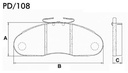 [PD108.0332] FRASLE PASTILLA EJE DELANT. 17MM  /M.BENZ M180 93/96 SISTEMA BENDIX IMPORTADO  /NISSAN EBRO 2.8