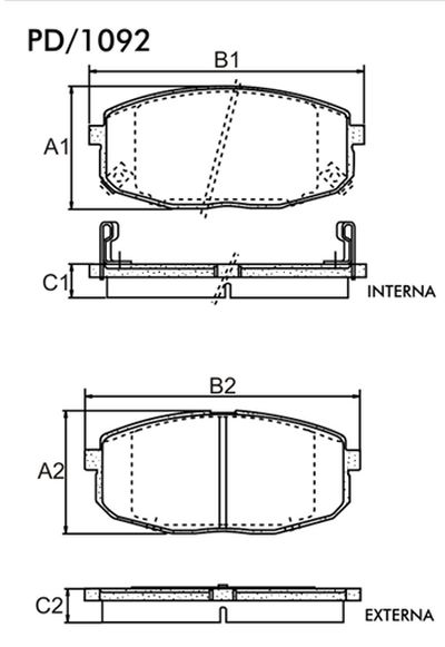 FRASLE PASTILLA EJE DELANT. 15.90MM  /KIA CARENA 1.6 02> CERATO 1.6 09>  /HYUNDAI 2.0 16V 09>