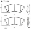 [PD1101.0332] FRASLE PASTILLA  EJE DELANT. 18.10MM  /CHEVROLET CRUZE 10> 