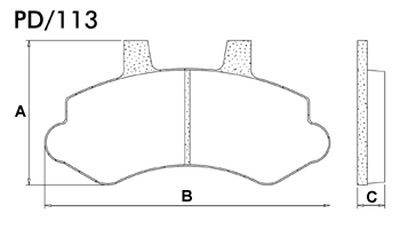 FRASLE PASTILLA EJE DELANT. 17MM  /CHEVROLET SILVERADO HD / STD / DLX TURBO 4.2 99>  /FORD F1000 00> SISTEMA BOSCH