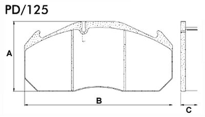 FRASLE PASTILLA EJE DELANT. 28MM  /M.BENZ O340 / O350 / O500 00>  /RENAULT MAGNUM 00>