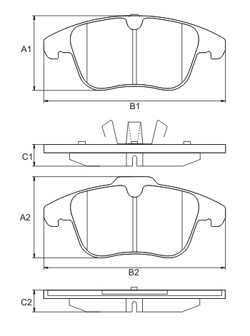 FRASLE PASTILLA EJE DELANT. 18.50MM  /CITROEN C5 08> // PEUG 508 11>  /KIA MOTORS SPORTAGE 10/13 (AD)