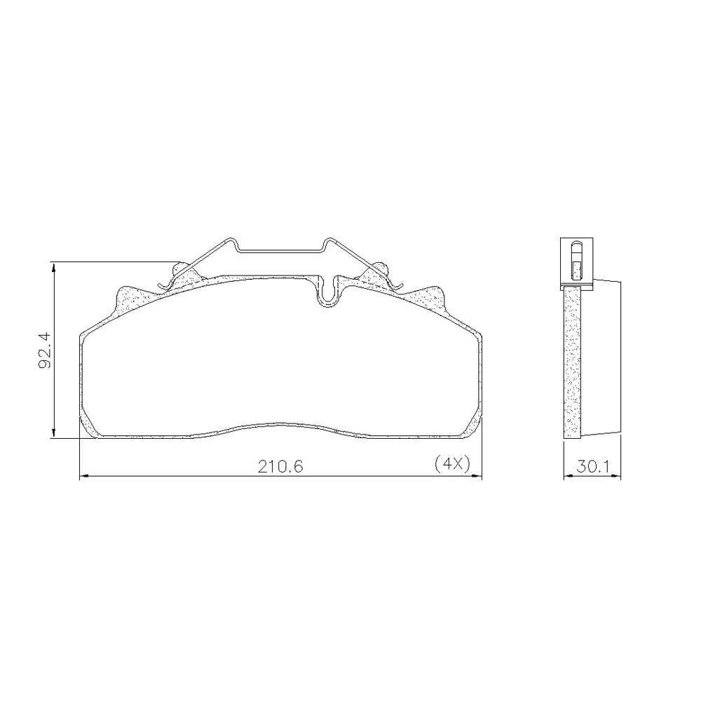 FRASLE PASTILLA EJE DELANT. 29.80MM  /VM 17 4X2 (GARBAGE)  /VM 23 6X2 03>