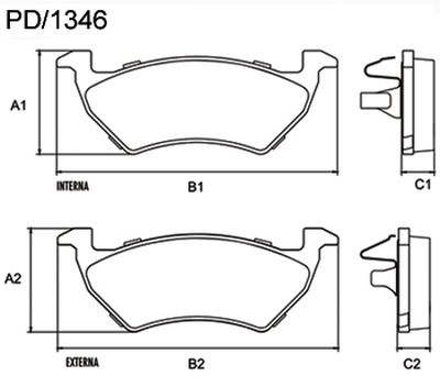 FRASLE PASTILLA EJE DELANT. 16.25MM VW GOL TREND VOYAGE SAVEIRO 12/16