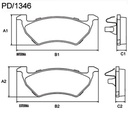 [PD1346.0332] FRASLE PASTILLA EJE DELANT. 16.25MM VW GOL TREND VOYAGE SAVEIRO 12/16