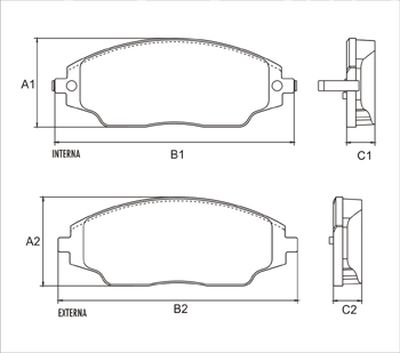 FRASLE PASTILLA EJE DELANT. 16.80MM  /CHEVROLET COBALT - SONIC - SPIN 12> 