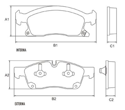 FRASLE PASTILLA EJE DELANT. 18.70MM  /JEEP GRAND CHEROKEE III - IV 10>  /DODGE DURANGO 11/16