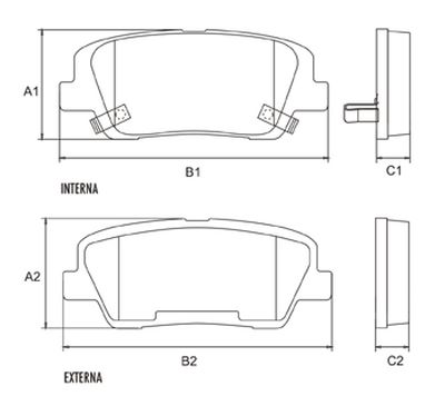 FRASLE PASTILLA EJE TRASERO 14.70MM  /HYUNDAI SANTA FE 16V 4X4 10> KIA MOTORS SORENTO 10> 