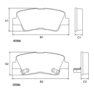 FRASLE PASTILLA EJE TRASERO 14.90MM  /HYUNDAI ELANTRA 1.8 16V 13> // KIA CERATO 13> 