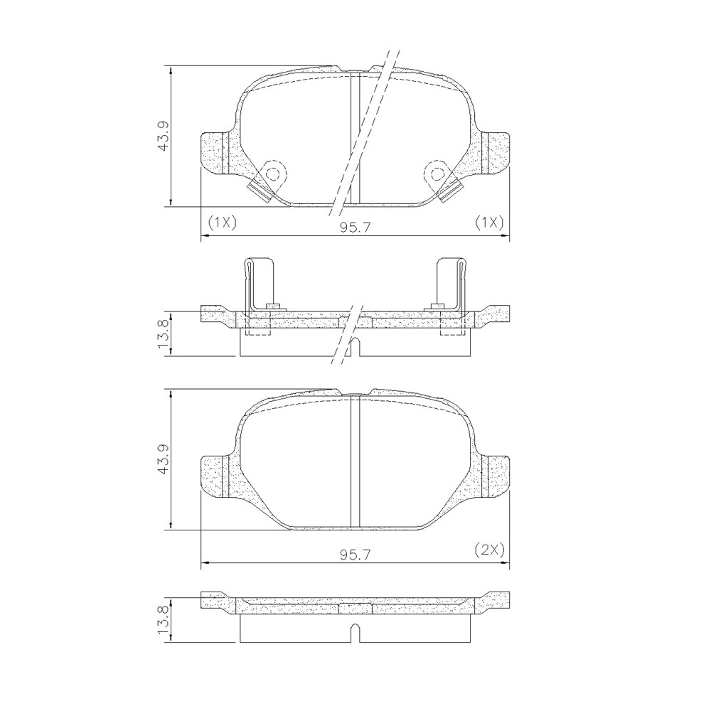 FRASLE PASTILLA EJE TRASERO 13.80MM  /FIAT 500 ABARTH 12> 