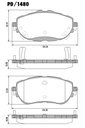 [PD1480.0332] FRASLE PASTILLA EJE DELANT. 18MM  /TOYOTA COROLLA 1.8 15> 