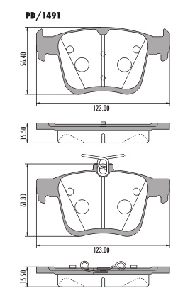 FRASLE PASTILLA EJE TRASERO 15.50MM  /VW GOLF 2.0 GTI 14> TIGUAN 1.4 - 2.0 15> TAOS 250 TSI 1.4 21>