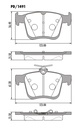 [PD1491.0332] FRASLE PASTILLA EJE TRASERO 15.50MM  /VW GOLF 2.0 GTI 14> TIGUAN 1.4 - 2.0 15> TAOS 250 TSI 1.4 21>