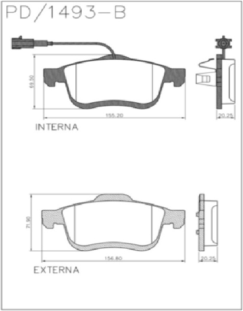 FRASLE PASTILLA EJE DELANT. 16.50 / 20MM  /FIAT DOBLO 13> 