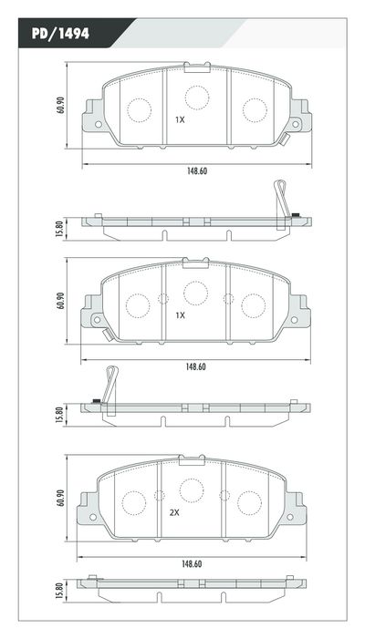 FRASLE PASTILLA EJE DELANT. 15.80MM  /HONDA HR-V 1.8 15> 