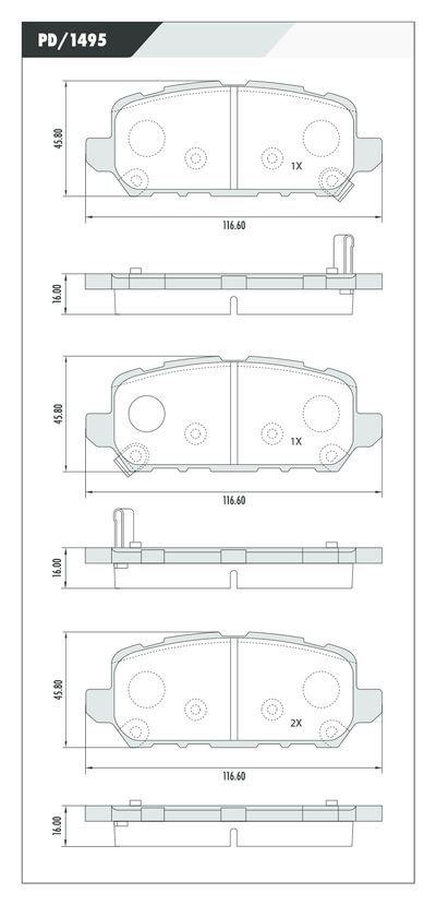 FRASLE PASTILLA EJE TRASERO 16MM  /HONDA HR-V 1.8 15> 