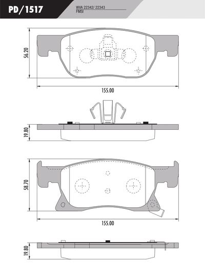 FRASLE PASTILLA  EJE DELANT. 19.80MM  /CHEVROLET CRUZE 1.4 17> 
