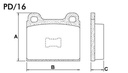 [PD16.0332] FRASLE PASTILLA EJE DELANT. 15MM  /VW GOL GL 1.6 83/94 (SIST.TEVES) 