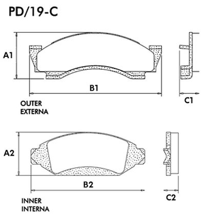 FRASLE PASTILLA  EJE DELANT. 20.30 / 27.60MM  /PICK UP/RANGER 79/93 - F100/150 86/92 - F150 4X4 93>  /CHEV PICK UP A/C/D 10 - DEUTZ AGRALE 1600 D 4X4 85/89
