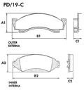 [PD19C.0332] FRASLE PASTILLA  EJE DELANT. 20.30 / 27.60MM  /PICK UP/RANGER 79/93 - F100/150 86/92 - F150 4X4 93>  /CHEV PICK UP A/C/D 10 - DEUTZ AGRALE 1600 D 4X4 85/89