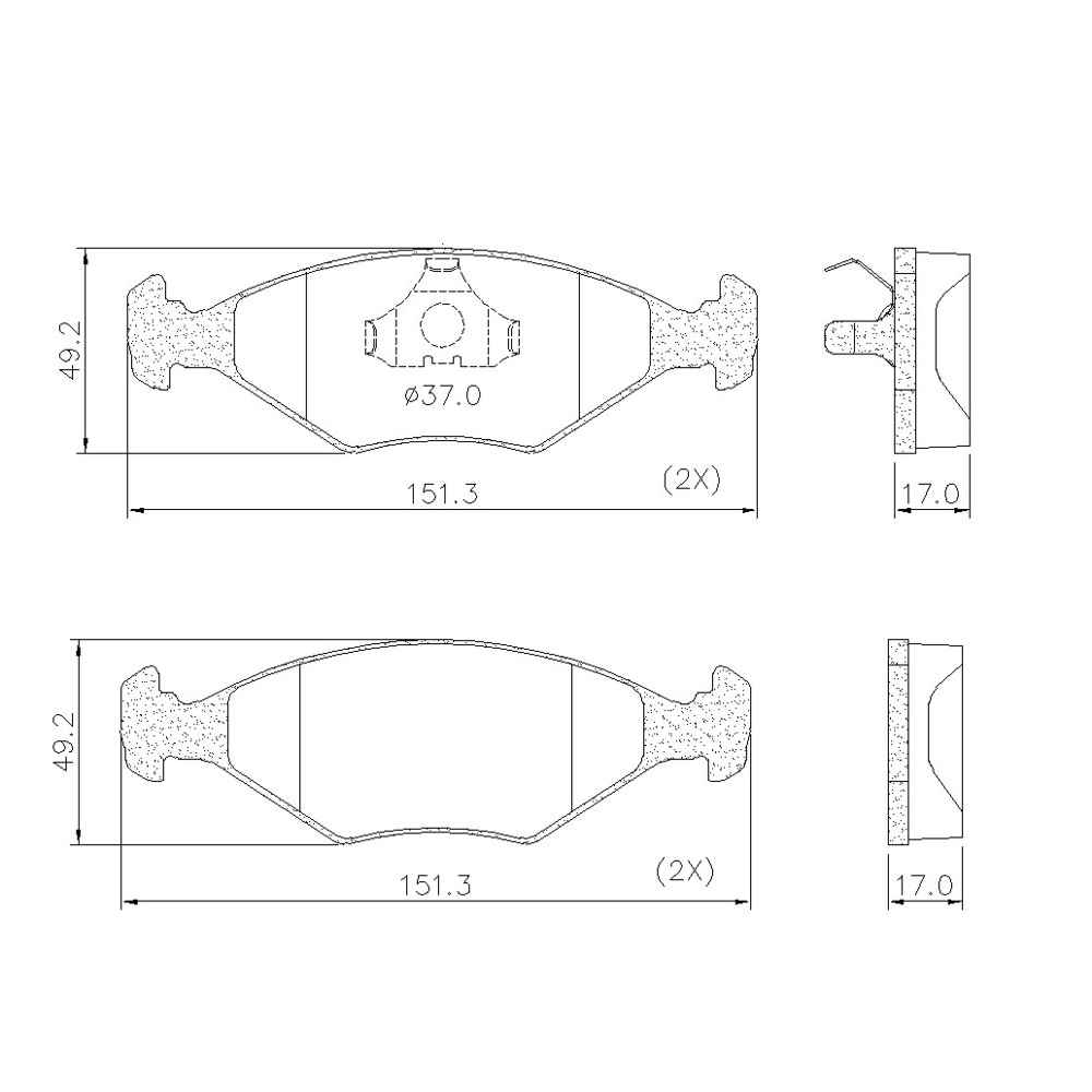 FRASLE PASTILLA EJE DELANT. 17MM FIAT PALIO 97> SIENA 97 (SIST.TEVES)
