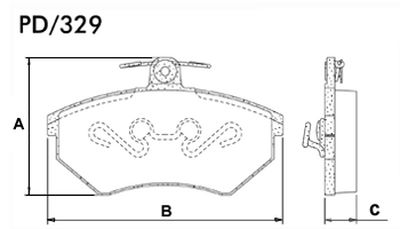 FRASLE PASTILLA EJE DELANT. 16.20MM  /SEAT CORDOBA - COUPE - IBIZA - TOLEDO (SIST.IMPORTADO)  /VW GOLF GL - PASSAT - VARIANT 95>